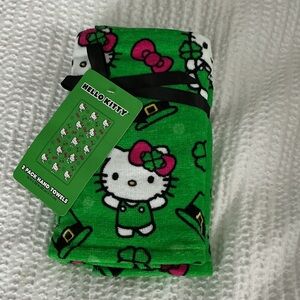 Hello Kitty Green and Pink Hand Towels